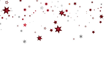 Sparkling red and silver stars on white. Perfect for holidays, celebrations, and more!