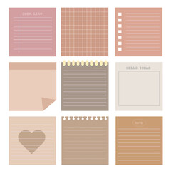 Set of Pastel Note Papers