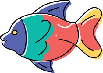 Vibrant african butterfly fish illustration on white