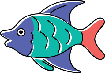 Vibrant angelfish illustration on white background