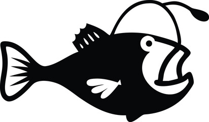 Detailed anglerfish illustration vector graphic