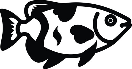 Colorful archerfish illustration on white background