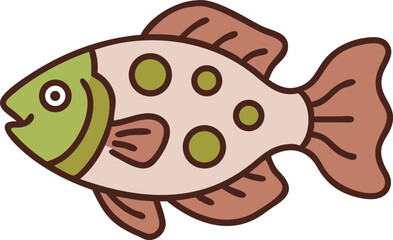 Archerfish illustration detailed vector graphic
