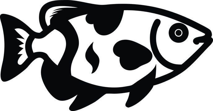 Colorful archerfish illustration on white background