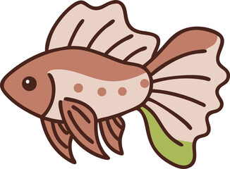 Vibrant betta fish illustration on white background