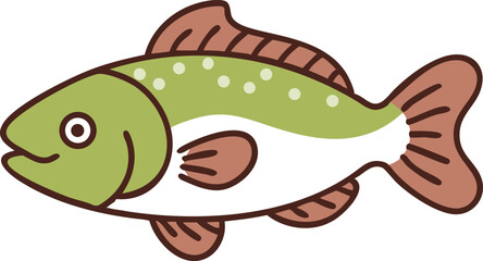 Detailed bichir fish illustration on white background