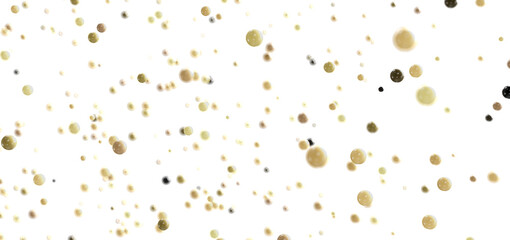 High-resolution image of beige and brown bubbles floating on a white background. Ideal for abstract designs.