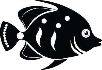 Vibrant blueface angelfish illustration on white background