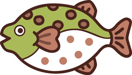 Detailed boxfish illustration on white background