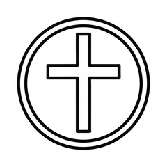 Obraz premium Cross Circle Icon Outline Vector Illustration