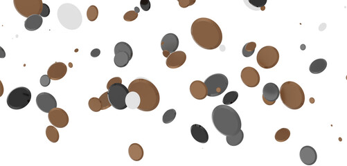 Multicolored paper confetti on transparent background. Realistic confetti flying. Colorful scattered items to holiday decorations.