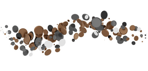 Multicolored paper confetti on transparent background. Realistic confetti flying. Colorful scattered items to holiday decorations.