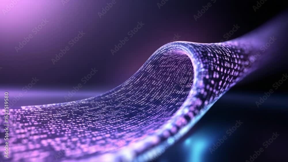 Aufkleber Digital Stream: An eye-level shot captures a mesmerizing digital stream of data. This conceptual image depicts information flowing, evoking ideas of connectivity, technology, and the digital realm.