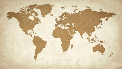Fototapeta na wymiar Vintage world map on aged parchment