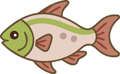 Colorful tetra fish illustration on white background