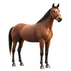 Obraz premium Majestic Chestnut Horse Standing on Transparent Background.