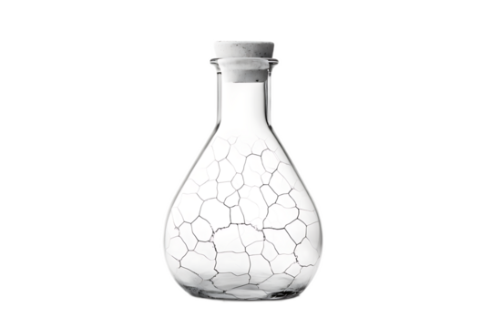 Reusable Cracked Laboratory Flask for Chemical Use