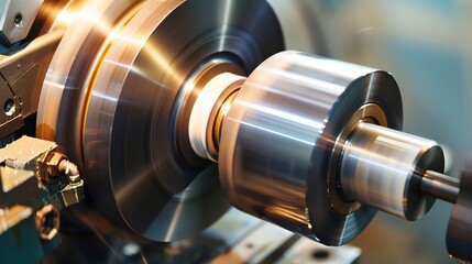 Close-up of groove turning operation on a lathe, demonstrating a cutting tool creating precise grooves on a metal workpiece