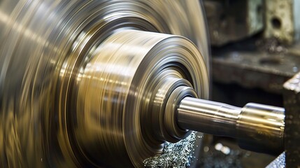Close-up of groove turning operation on a lathe, demonstrating a cutting tool creating precise grooves on a metal workpiece