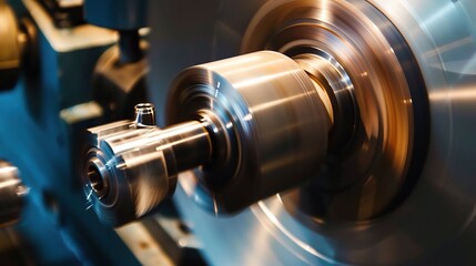 Close-up of groove turning operation on a lathe, demonstrating a cutting tool creating precise grooves on a metal workpiece