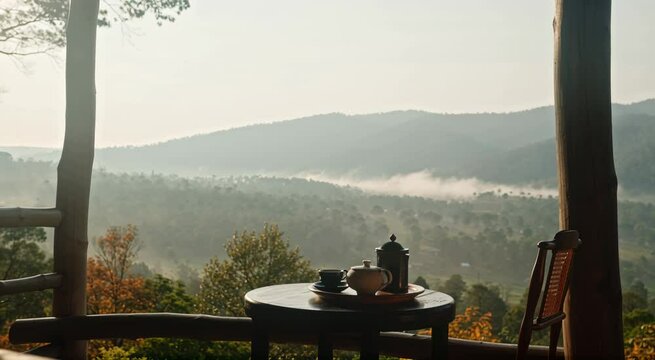 Scenic Mountain Tea Time in the Wilderness