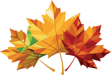 Polygonal autumn leaves