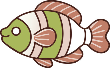 Vibrant clownfish illustration on white background