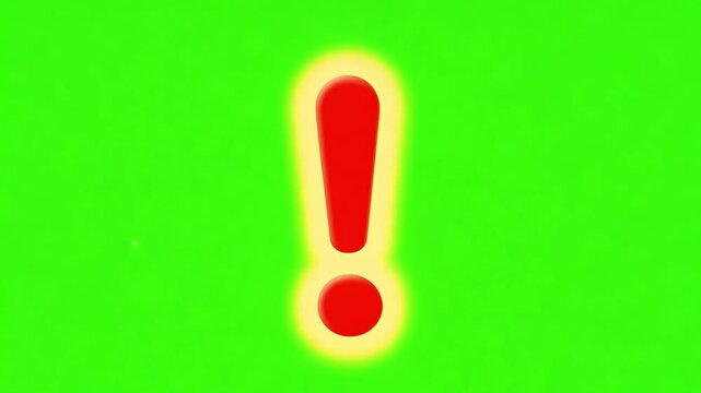 Red exclamation mark appearing on green screen