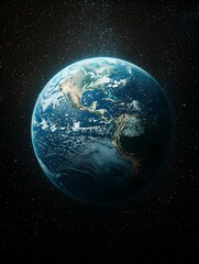 Fototapeta premium Vintage Aerial View of Earth from Space