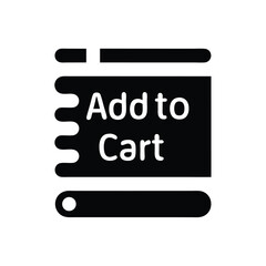 Black Add to Cart Icon with Unique Border Design on White Background, ECommerce Sign