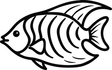 Vibrant coral beauty angelfish illustration