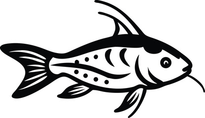 Detailed corydoras catfish illustration on white background