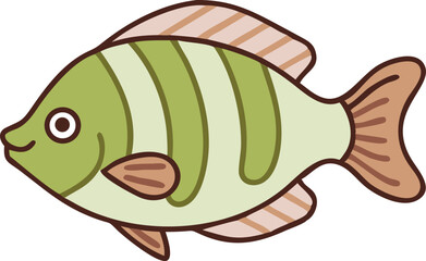 Vibrant damselfish illustration on white background