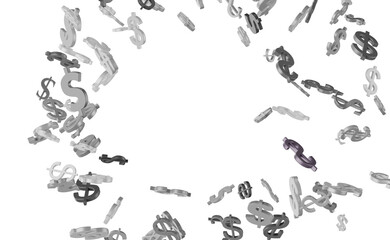 dollar symbol, 3d render illustration