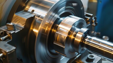 Close-up of groove turning operation on a lathe, demonstrating a cutting tool creating precise grooves on a metal workpiece