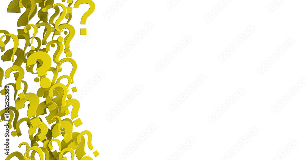 Aufkleber Colored question marks background. 3D Rendering..