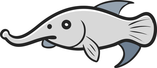 Elephant nose fish illustration detailed vector graphic