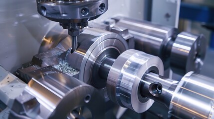 Close-up of groove turning operation on a lathe, demonstrating a cutting tool creating precise grooves on a metal workpiece