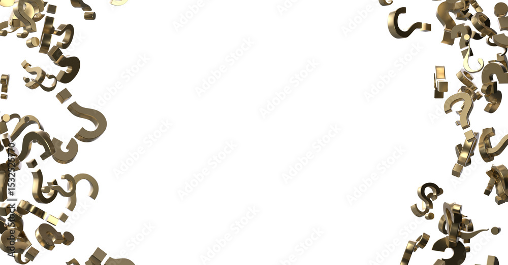 Aufkleber 3D render of wide perspective view of ANY QUESTIONS?