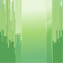 Fluted glass background with soft vertical stripes. Elegant decorative green glass