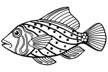 Detailed illustration of a fish on a white background