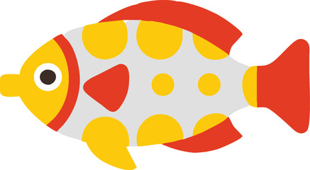 Fototapeta premium Vibrant firemouth cichlid fish illustration