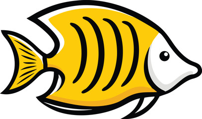 Flame angelfish illustration on white background