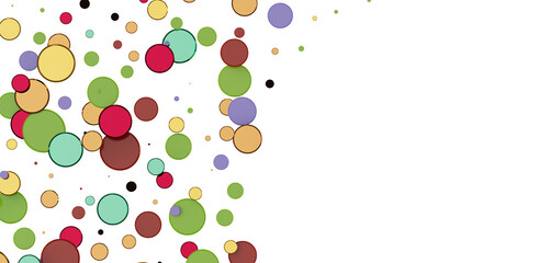 Multicolor confetti abstract background with a lot of falling pieces, isolated on a white background.