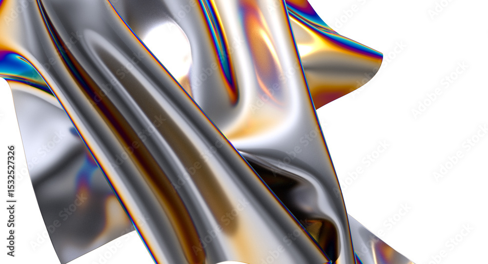 Aufkleber iridescent fabric flowing in a mesmerizing dance