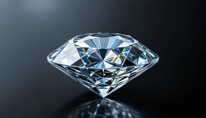 Closeup of diamond on black background