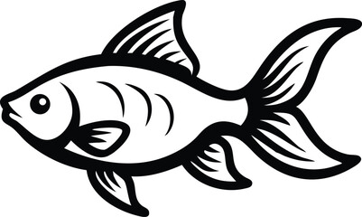 Single goldfish illustration on white background