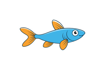 Vibrant guppy illustration on white background