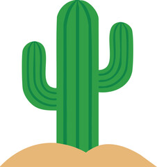 green cactus flat isolated