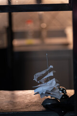 Metal receipt spike with stacked order slips
